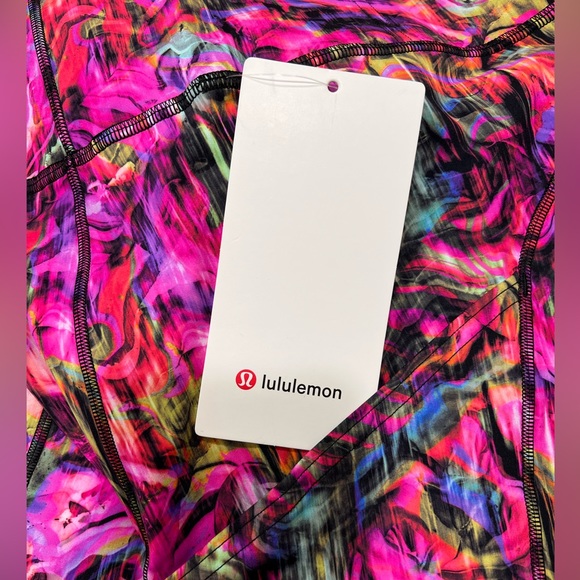Lululemon Women Fast Free High Rise Tight 25” Size 20 Pink Pattern POCKETS, NEW - Picture 4 of 9